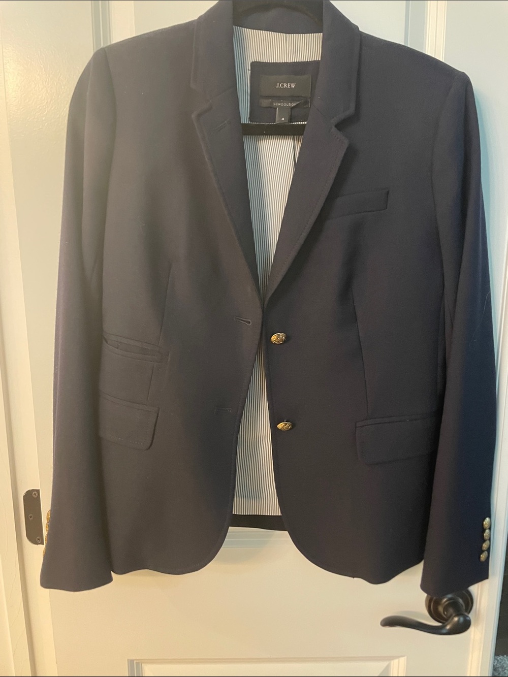J. Crew Women's Navy Blazer with Gold Buttons